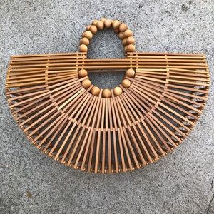 Cult Gaia Fan Ark Bamboo Bag in Natural
